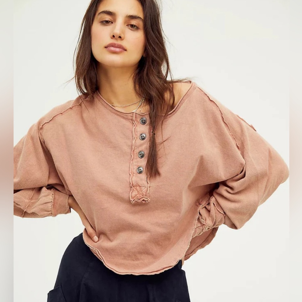 NWOT free people melodi henley top